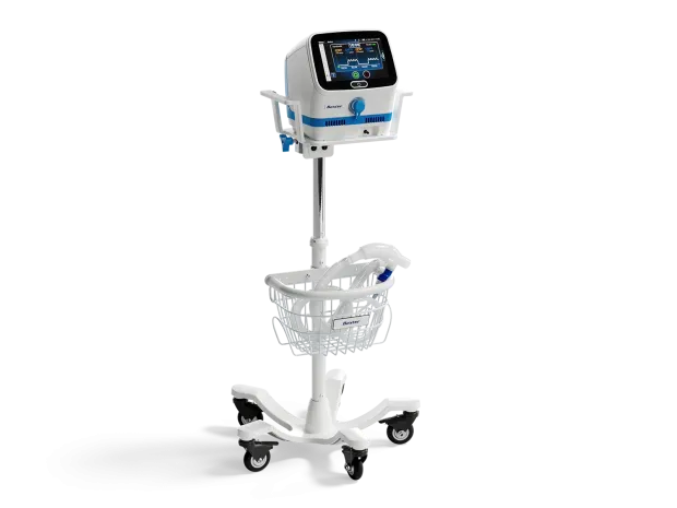 The Volara acute respiratory system on a hospital stand