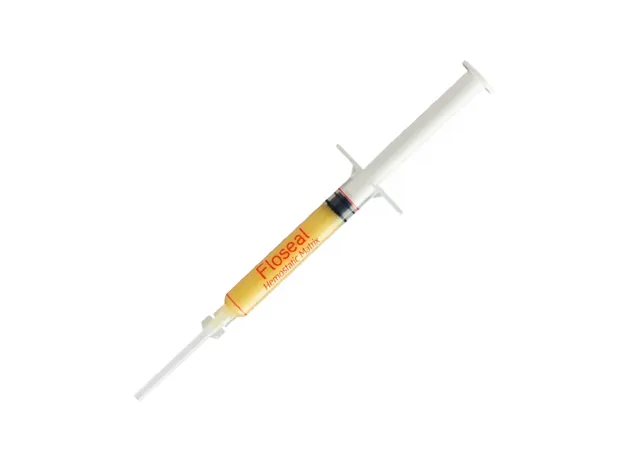 A syringe of Floseal hemostatic matrix
