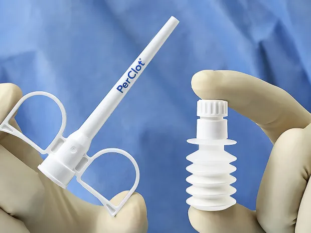 Components of the applicator for PerClot hemostatic powder