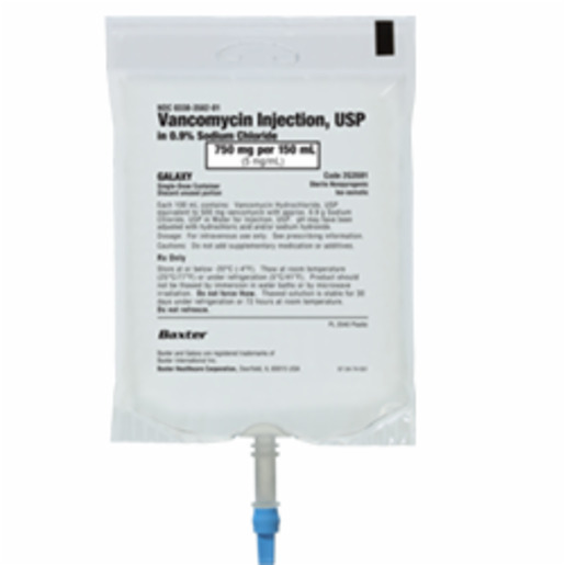 Vancomycin Injection, USP in 0.9% Sodium Chloride, 750 mg/150 mL in GALAXY Plastic Container. Frozen Premix.