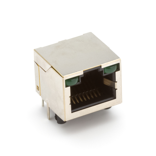 Connector, RJ-45, 8 Pin Shielded, with Green LEDS