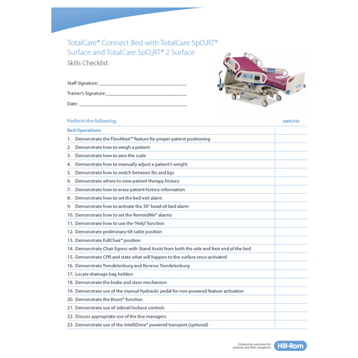 TotalCare Connect w/Sport Checklist, US