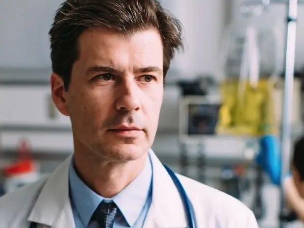 Physician in a lab coat