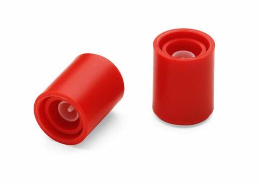 Tamper Evident Oral Dispenser Cap, Three-Part Plastic Cap for ExactaMed Oral Dispenser. Red