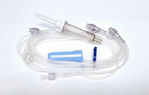 CONTINU-FLO Solution Set, Non-Vented, 3 CLEARLINK Luer Activated Valves, Backcheck Valve, Retractable Collar., 10 drops/mL, 120" (3.0 m)), Non-DEHP
