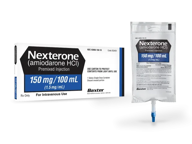 Nexterone amiodarone HCl premixed injection, 150 mg per 100 mL