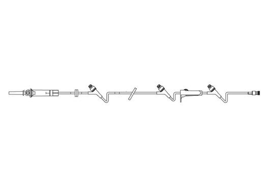 Solution Set, DUO-VENT, 3 CLEARLINK Luer Activated Valves, 119" (3.0 m), Non-DEHP Pump Segment, Polyethylene (PE) Lined Tubing