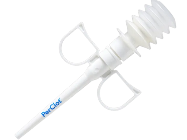 Applicator of PerClot absorbable hemostatic powder