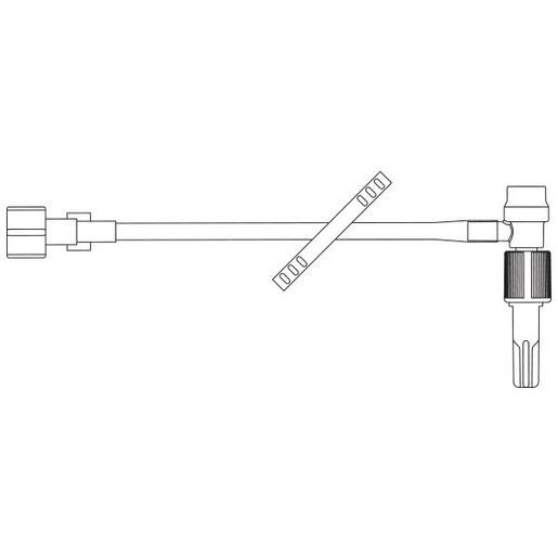 T-Connector Straight-Type Extension Set, Standard Bore, INTERLINK Injection Site, Rotating Collar, 5.2" (13 cm)