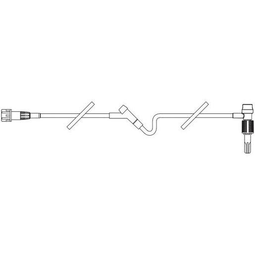 T-Connector Straight-Type Extension Set, Microbore, 2 INTERLINK Injecion Sites, Retractable Collar, 7.7" (20 cm)