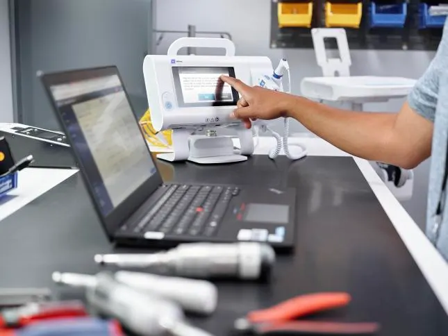 Firmware being installed in a biomed office