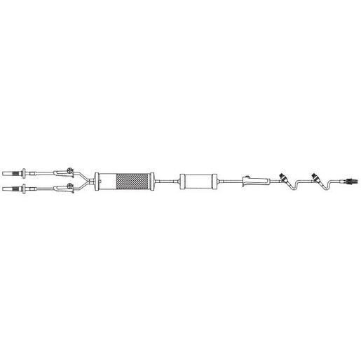 Y-Type Blood/Solution Set with Standard Blood Filter 170 to 260 Micron and Pressure Pump, 2 CLEARLINK Luer Activated Valves, 98 (2.5 m)