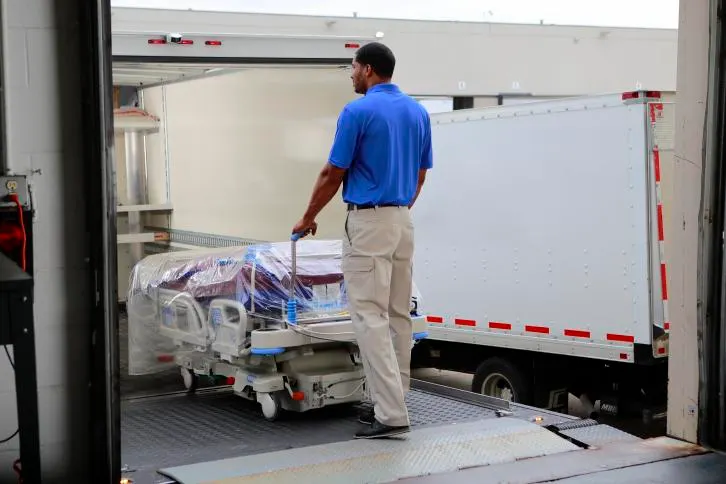 Baxter delivering Baxter Centrella bed to facility