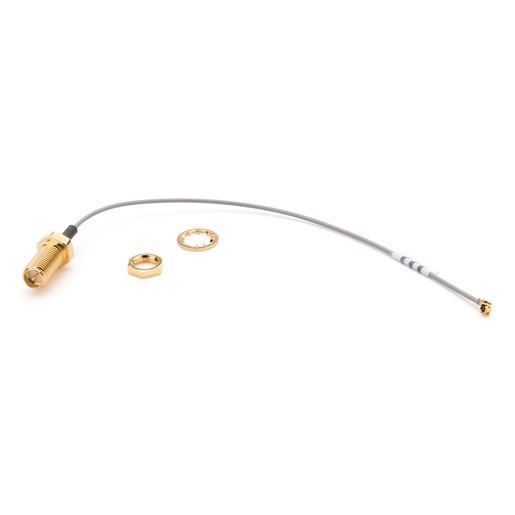 Coax Cable, U.FL to RP-SMA Bulkhead, 150 mm