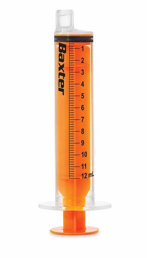 Enteral Syringe with ENFit Connector 12 mL, Clear with orange plunger