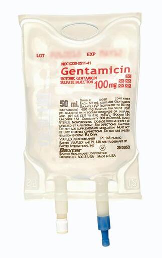 Gentamicin Sulfate in 0.9% Sodium Chloride Injection, 100 mg/50 mL in VIAFLEX Plastic Container. Liquid Premix.