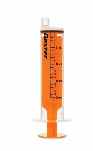 Enteral Syringe with ENFit Connector 20 mL, Clear with orange plunger