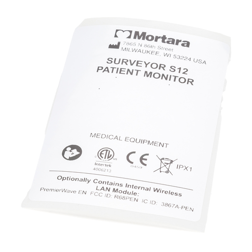 Label, Nameplate, Surveyor, Patient Monitor, S12