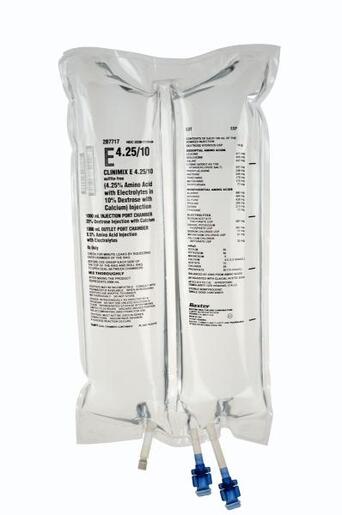 CLINIMIX E 4.25/10 sulfite-free (4.25% Amino Acid with Electrolytes in 10% Dextrose with Calcium) Injection, 2000 mL in CLARITY Dual Chamber Container