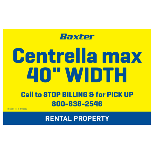 CENTRELLA MAX 40" RENT BED TAG