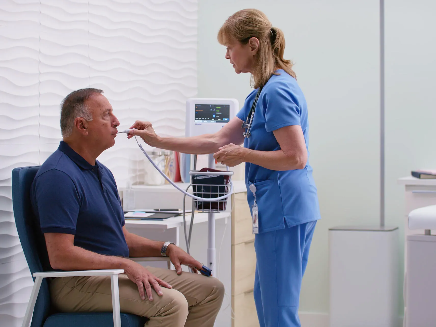 Healthcare worker with patient
