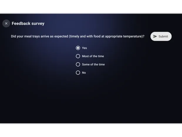 App screen showing survey