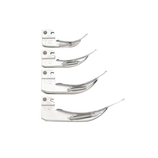 MacIntosh #3 Fiber-Optic Laryngoscope Blade; Green Standard (ISO 7376), Stainless Steel