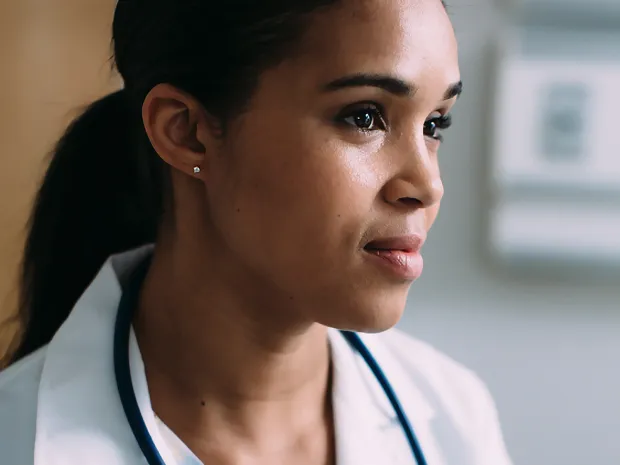 Physician in a lab coat