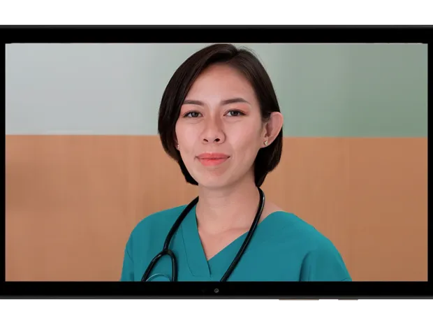 Image showing virtual care nurse on screen