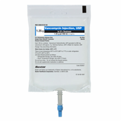 Vancomycin Injection, USP in 5% Dextrose, 1.25g / 250mL (5mg / mL) in Single Dose GALAXY Container, Frozen Premix