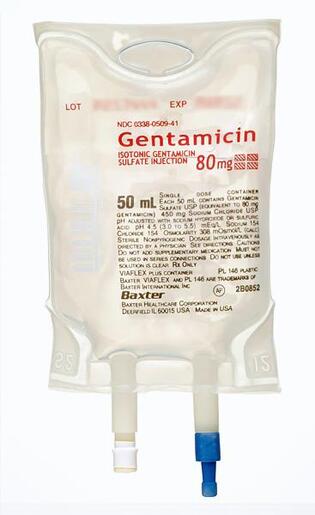 Gentamicin Sulfate in 0.9% Sodium Chloride Injection, 80 mg/50 mL in VIAFLEX Plastic Container. Liquid Premix.