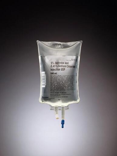 5% Dextrose and 0.45% Sodium Chloride Injection, USP, 500 mL VIAFLEX Plastic Container