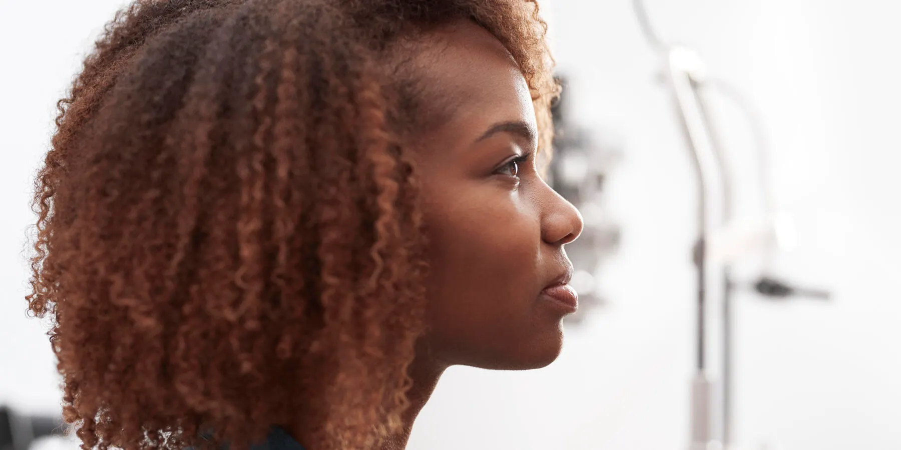 Side view of woman looking forward