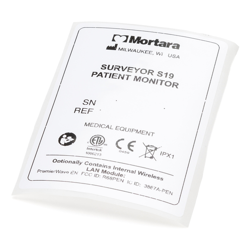 Label, Nameplate, Surveyor, Patient Monitor, S19