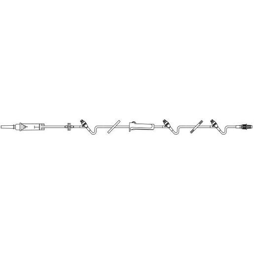 CONTINU-FLO Solution Set, Non-Vented, 3 CLEARLINK Luer Activated Valves, Backcheck Valve,  Retractable Collar, 60 drops/mL, 117