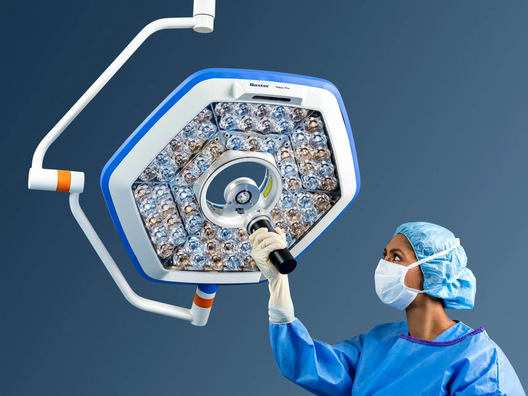 Clinician attaches camera to Helux Pro surgical light