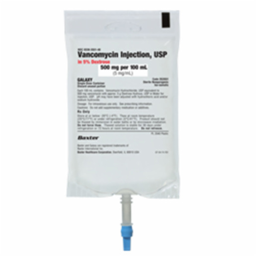 Vancomycin Injection, USP in 5% Dextrose, 500mg/100 mL in GALAXY Plastic Container. Frozen Premix.