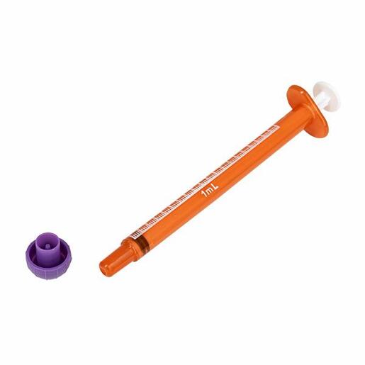 Oral / Enteral Syringe 1mL Amber. Tip Cap Included. Non Sterile