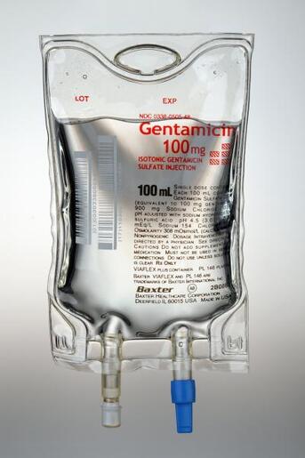 Gentamicin Sulfate in 0.9% Sodium Chloride Injection, 100 mg/100 mL in VIAFLEX Plastic Container. Liquid Premix.