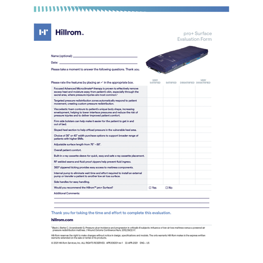 PRO+ SURFACE EVAL FORM