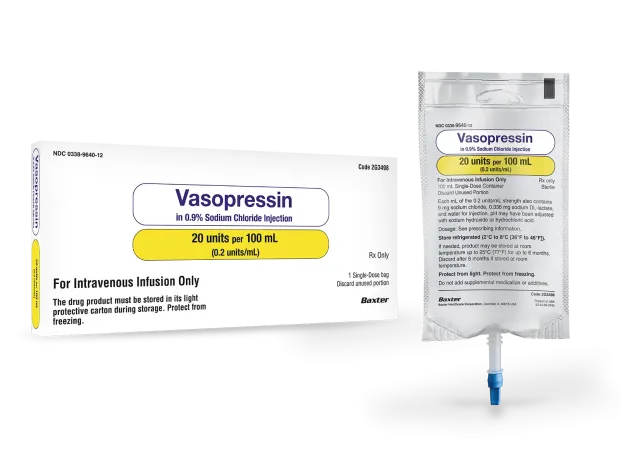 Vasopressin in 0.9% sodium chloride injection, 20 units per 100 mL
