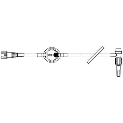 T-Connector Catheter Extension Set,  Microbore, 0.22 Micron Filter, INTERLINK T-Connector Injection Site, Rotating Collar, 6.5 (17 cm)