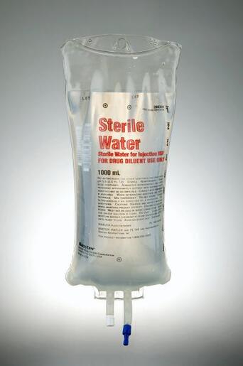 Sterile Water for Injection, USP, 1000 mL VIAFLEX Plastic Container. For Drug Diluent Use Only