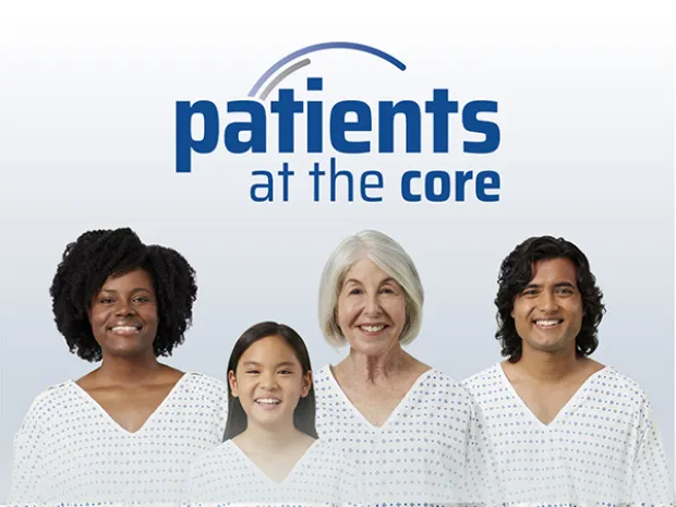 Group of patients with text Patient at the Core