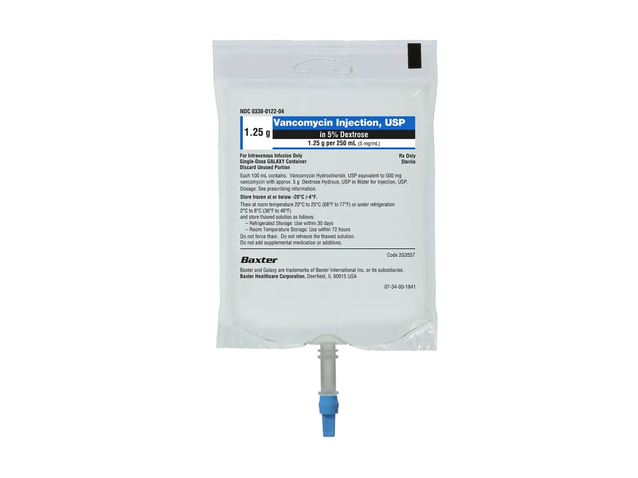 Vancomycin injection, USP in 5% Dextrose, 1.25 g per 250 mL