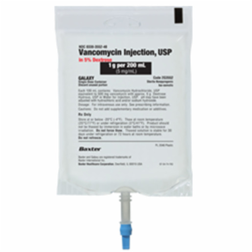 Vancomycin Injection, USP  in 5% Dextrose, 1 gram/200 mL in GALAXY Plastic Container. Frozen Premix.