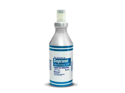 SUPRANE (desflurane, USP) Volatile Liquid for Inhalation, 240 mL Aluminum Bottle.