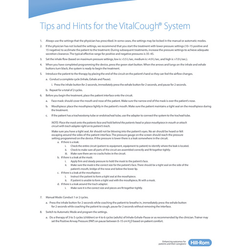 Vitalcough Tips and Hints