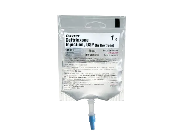 Ceftriaxone Injection, USP. 1 g per 50 mL in Dextrose