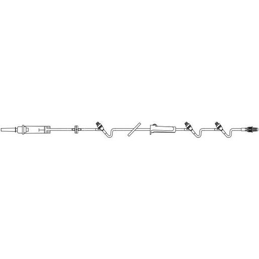 CONTINU-FLO Solution Set, Non-Vented, 3 CLEARLINK Luer Activated Valves, Backcheck Valve, Retractable Collar., 10 drops/mL, 120